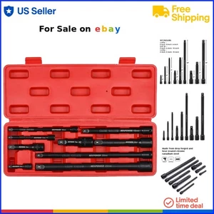 Extension Bar Set Chrome Vanadium 9-Piece Impact Drive Socket Organizer - Picture 1 of 11