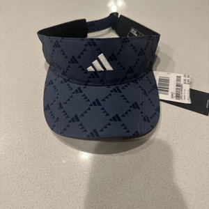 Adidas Women's Monogram Print Fairway Golf Visor Hat IT8879 Blue On Blue - Picture 1 of 5