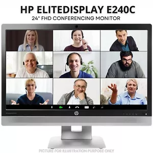 HP Elitedisplay E240c 24" FHD Video Conferencing Monitor HD Webcam 2W Speakers - Picture 1 of 9