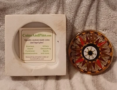 Compass Rose - 5th Anniversary - Red Sea LE - New Unactivated Geocoin - Image 1 of 4