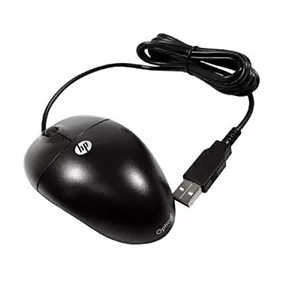 HP Wired USB Scroll Wheel Mouse Optical Sensor Laptop Computer Black 590509-002 - Picture 1 of 5