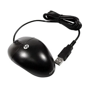 HP Wired USB Scroll Wheel Mouse Optical Sensor Laptop Computer Black 590509-002 - Image 1 of 4