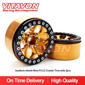 VITAVON CNC Alu 2.2 Beadlock Räder Felgen passend 2.2 Crawler Reifen verkauft 2 Stück orange - Bild 1 von 4