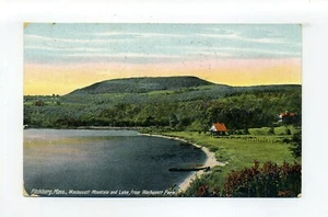 Postal de Westminster, Princeton MA 1910, Wachusett Lake & Mountain, casas - Imagen 1 de 3