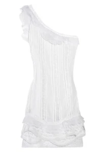 ISABEL MARANT Quimper White Silk One Shoulder Mini Dress EU36 / UK8 / SMALL - Picture 1 of 17