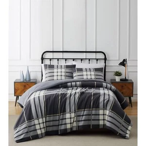 TRULY SOFT Milo Plaid Full/Queen 3-Piece Flannel Duvet Cover Set Duvet Set - Picture 1 of 6