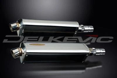 17-дюймовые треховальные глушители из нержавеющей стали Delkevic — Triumph Legend TT — выхлоп 99–01 - Изображение 1 из 3