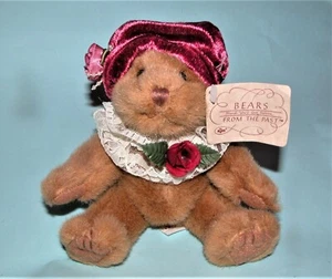 Russ Berrie plush Bears From the Past #10144 "Li'l Dutchess" NEW 6 in w rose - Picture 1 of 6
