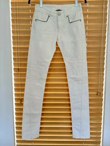 PINKO Women's NWOT Size 24 25 Tall White Skinny Destroyed Cotton Logo Slim Jeans - Picture 1 of 15