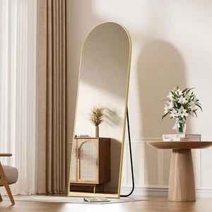 59"x16" Gold Full-length Mirror Floor Mirror Wall Bedroom Mirror Stand Alloy Fra - Picture 1 of 26