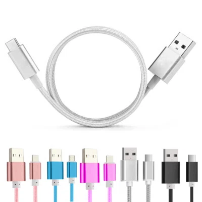 3 Ft Braided Rope USB 3.1 Type-C Data Sync Charger Charging Cable Cord For Phone - Image 1 of 4