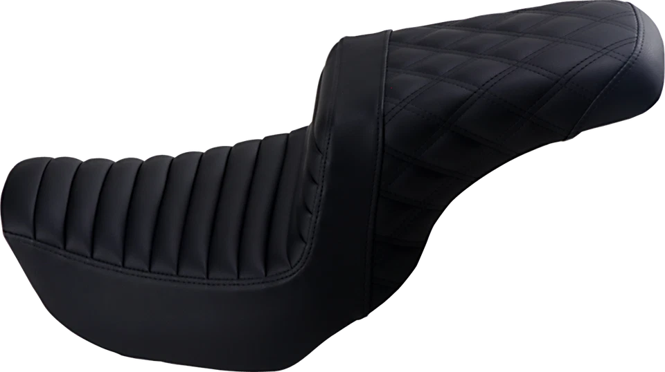 08-17 para Harley Fat Bob FXDF Step Up Seat Tuck and Roll/Lattice cosido negro Foto 1 de 1