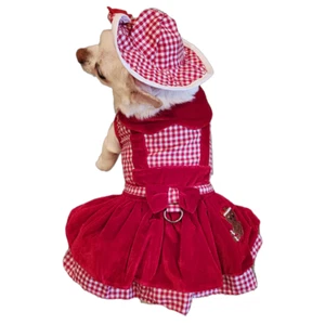 Dog harness dress dog dress set dog clothes Chihuahua Gingerbread Girl xs,s,m,l - Picture 1 of 4