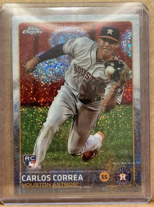 2015 Topps Chrome Update #US174 CARLOS CORREA Sparkle Refractor RC Astros Twins - Picture 1 of 2