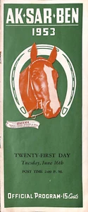 1953 Aksarben Ak-Sar-Ben Horse Race Racing Program 6/16 Omaha Nebraska NE - Picture 1 of 7