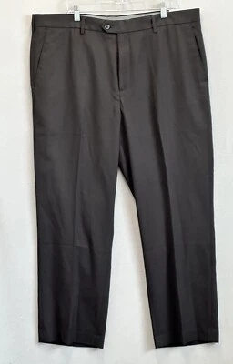 Pantalones de vestir Croft And Barrow para hombre talla 42x30 negros calce clásico carrera sin hierro Foto 1 de 4