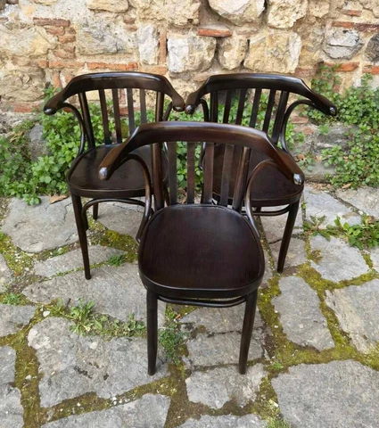 Michael Thionet bentwood chairs model Leo, bentwood carved wood seat chairs Cover