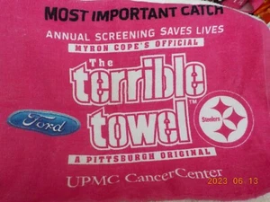 Pink Ribbon Pittsburgh Steelers "Most important catch" the Terrible Towel #2 - Picture 1 of 4
