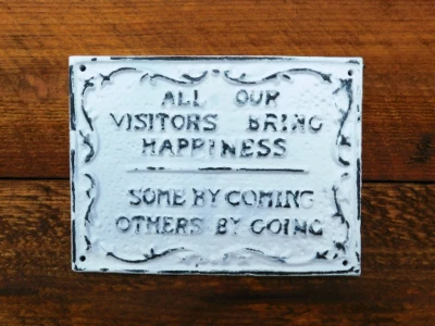 Welcome Funny Sign, Shabby white wall plaque. Front door Sign, Rustic Handmade - Image 1 of 4