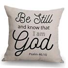 Be Still And Know That I Am God Psalm 46:10 Throw Pillow Cover Art Ssp-023