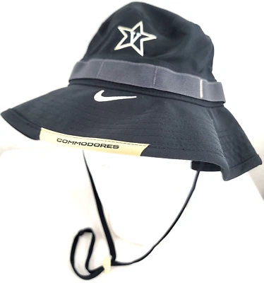 NEW Vanderbilt Commodores Black Nike Dri-Fit Chin Strap Bucket Hat Adult L/XL - Image 1 of 4