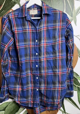 Denim & Supply Ralph Lauren RL Boyfriend Small Plaid Button Front Shirt Cotton - Image 1 of 4