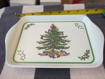 PIMPERNEL 8x6 MELAMINE Christmas SERVING TRAY Holly Ivy Mistletoe Tree Presents - Image 1 of 4
