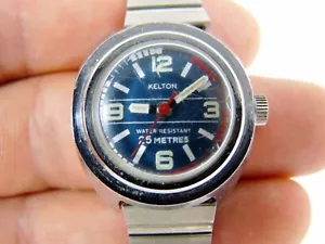 Montre bracelet de plongée KELTON water resistant 25 mètres vintage watch - Foto 1 di 6