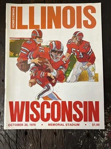 1976 University Illinois Illini Football Program Vs Wisconsin October 30 - Picture 1 of 7