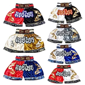 Shorts Muay Thai Kids Boxing MMA Kick Kickboxing Fight Gym Pants Gift New Year - Picture 1 of 17