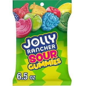 Sour Gummies Assorted Fruit Flavored Candy Bag 6.5 oz - Picture 1 of 7
