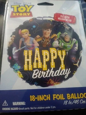 Disney Pixar Toy Story Happy Birthday 18in Foil Balloon -Fill With Air Or Helium Foto 1 de 4