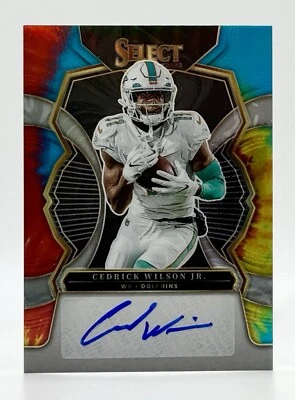2022 Select Signatures Tye Dye Prizm Cedrick Wilson Jr. 10/25 Miami Dolphins - Image 1 of 2