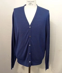 John Smedley Blue  Cardigan Sweater Made in England NWT Various Sizes  - Picture 1 of 8