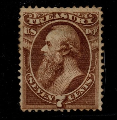 O76 FVF MINT PARTIAL OG MULTIPLE HINGE MARKS,  DEPT OF TREASURY OFFICIAL STAMP - Image 1 of 2