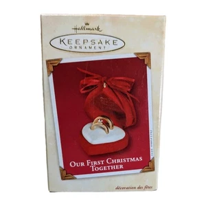 HALLMARK 2002 OUR FIRST CHRISTMAS TOGETHER Wedding Rings Red Box New! - Picture 1 of 5
