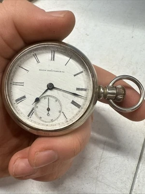 Reloj Bolsillo Años 18 Elgin Modelo 4 Grado 88 Ore Estuche Plata LEER Foto 1 de 3