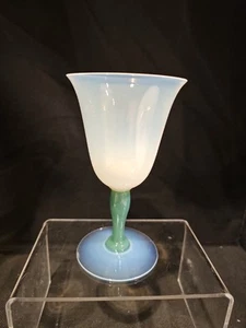 STUNNING ANTIQUE FRY FOVAL ART WINE GLASS GOBLET 5 3/4 × 3 3/8 Opening - Picture 1 of 5