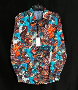 Robert Graham Molnar mehrfarbiges Paisley 198 $ Large neu mit Etikett klassische Passform KOSTENLOSER VERSAND! - Bild 1 von 8