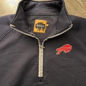 Buffalo Outdoors Buffalo Bills dunkelblau 1/2 Reißverschluss Pullover Sweatshirt schwer 2XL - Bild 1 von 11