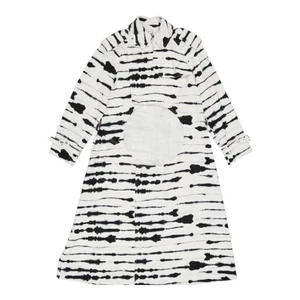 $5500 New BURBERRY Cut-Out Trench Coat Womens 4 White Black Detail Watercolor - Picture 1 of 4