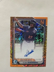 2024 Bowman Cromo - Vladi Guerrero CPA-VG Arancione Shimmer Rifrattore 1° Auto /25 - Foto 1 di 4