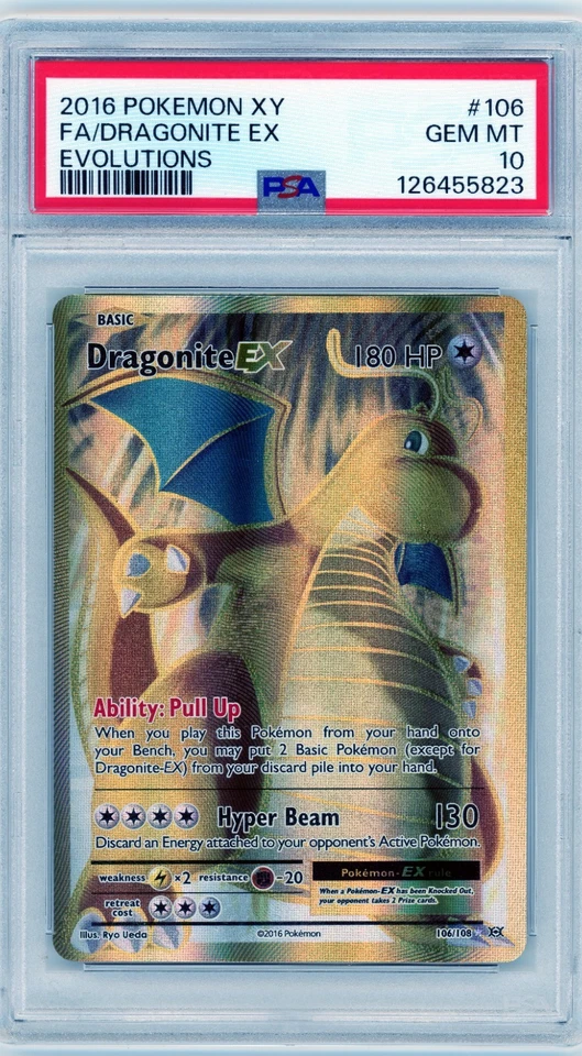 2016 POKEMON XY EVOLUTIONS #106 FULL ART/DRAGONITE EX PSA 10 - Image 1 of 1