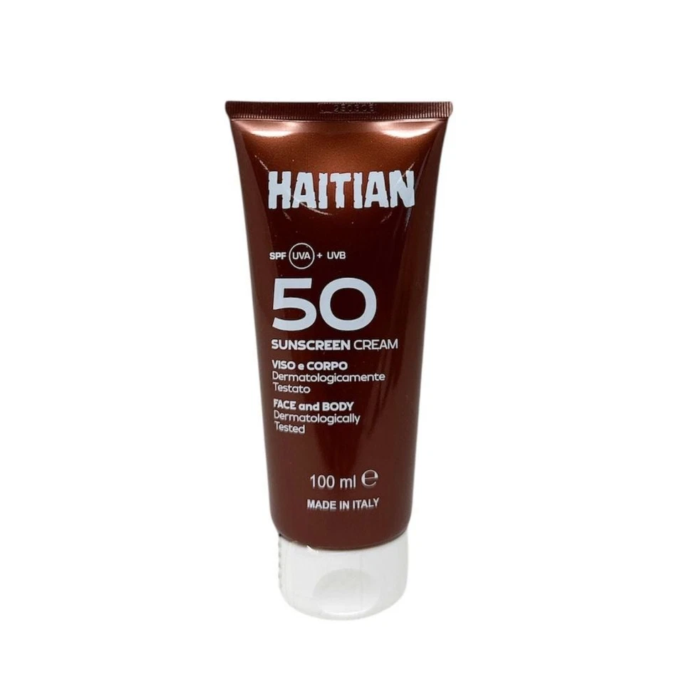 Haitian SunScreen Crema Solare Viso e Corpo SPF50 Protezione Molto Alta, 100ml - Immagine 1 di 1