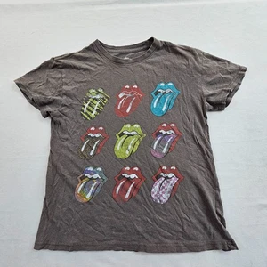 Rolling Stones Logos Gray Short Sleeve Cotton T-Shirt Adult XS - Picture 1 of 6