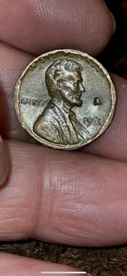 1961 Error Penny , L On Rim - Image 1 of 2