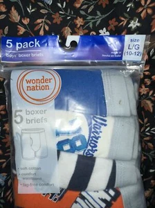 Wonder Nation - Boys Cotton Boxer Briefs Large (10-12)  🆓📦 - Picture 1 of 5