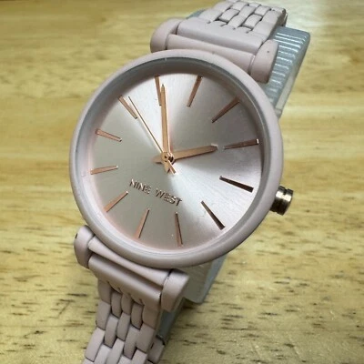 Nine West Quartz Watch Women Pink Singapore Movt Analog New Battery - Image 1 of 4
