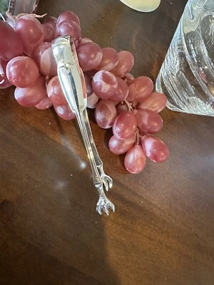 Pinças de açúcar Tiffany esterlina 1871 garra de palma aparência histórica - Imagem 1 de 4