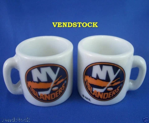 NEW YORK ISLANDERS MINI CERAMIC MUG CUP 1.25" TALL NEW NHL HOCKEY TWO SIDE RARE! Cover
